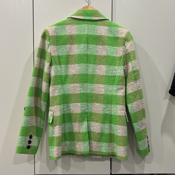 ❤️ Anthropologie Green and Tan Blazer with Tailored Silhouette - Picture 6 of 6